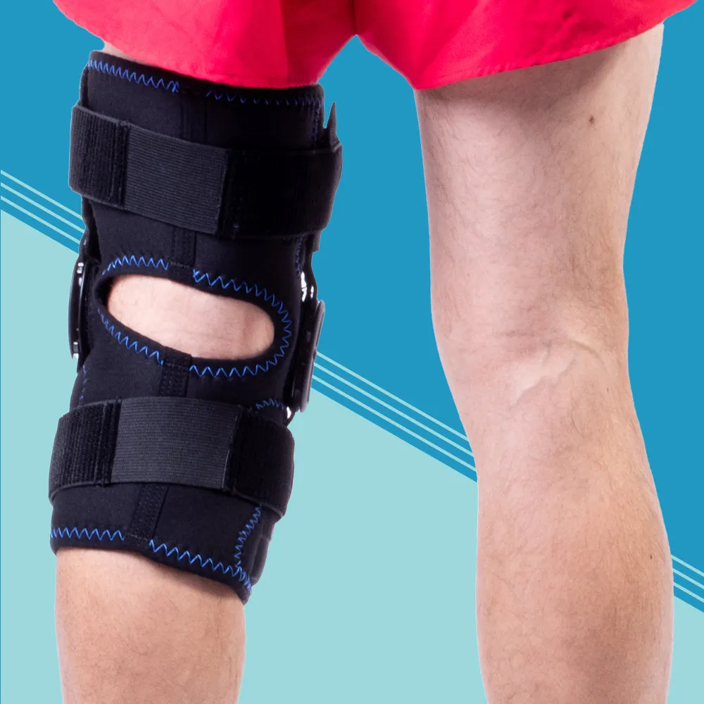 13" "Hybrid" Knee Brace. Latex Free Koolflex With Heavy Duty External Hinges w/Adjustable Stop Kit (KC67-NOS)