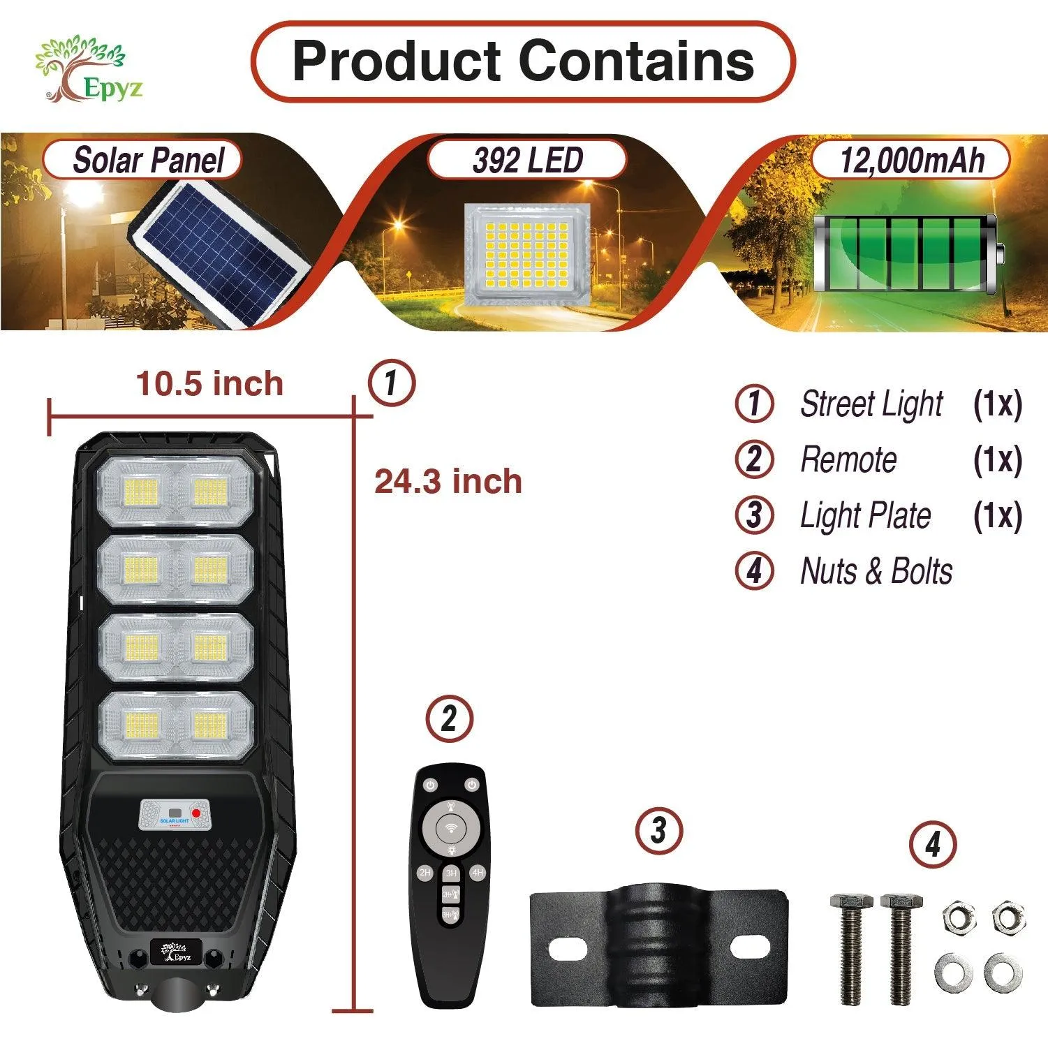 150 Watt Solar Street Light (Warm Light)