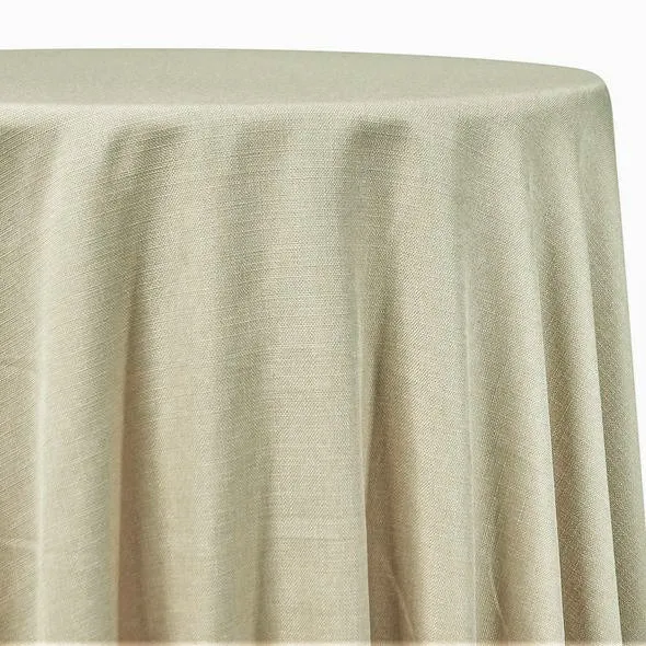 1pc - Rustic Linen Table Linen 132" Round - Ivory