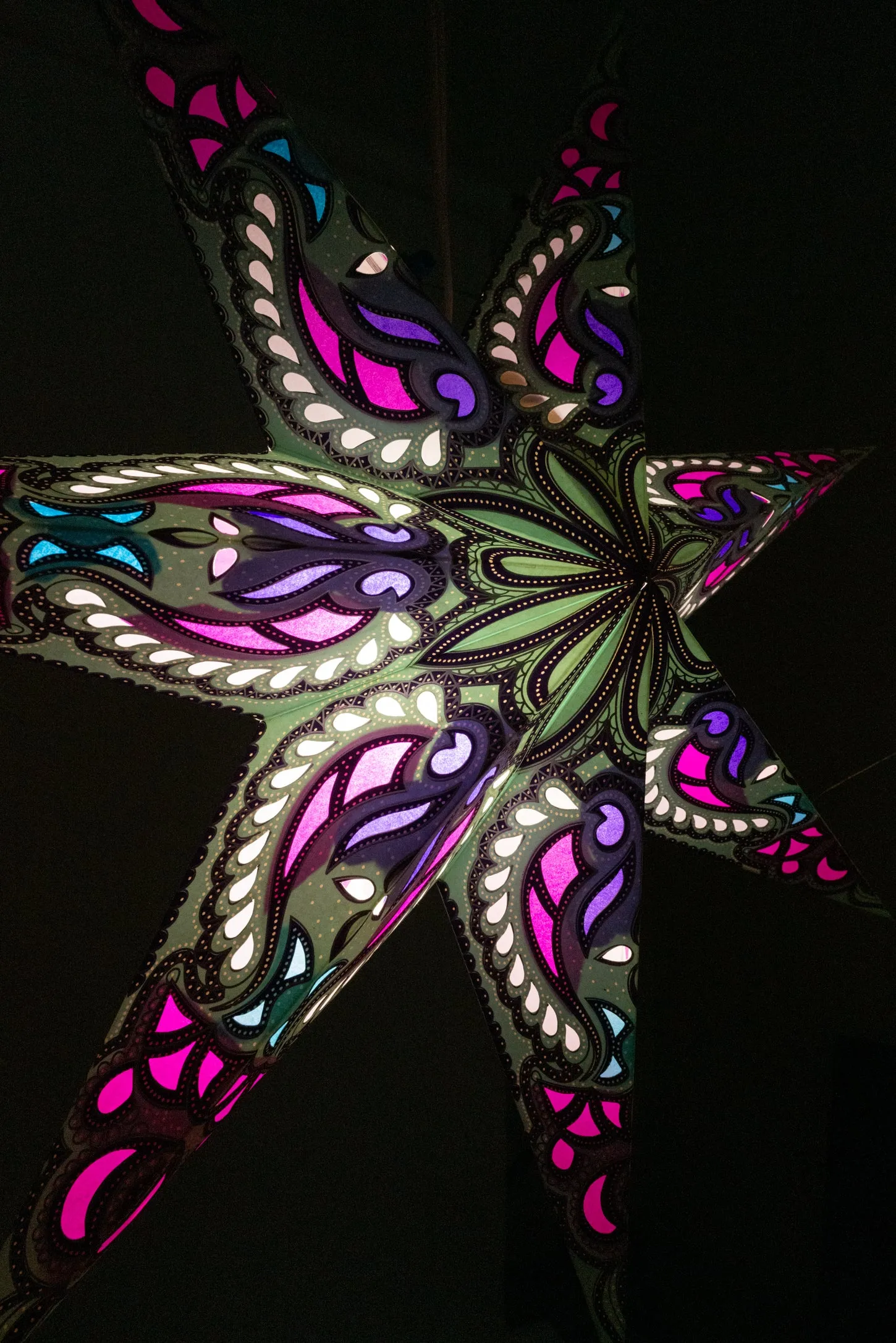 7 Point Zari Paper Star Lantern