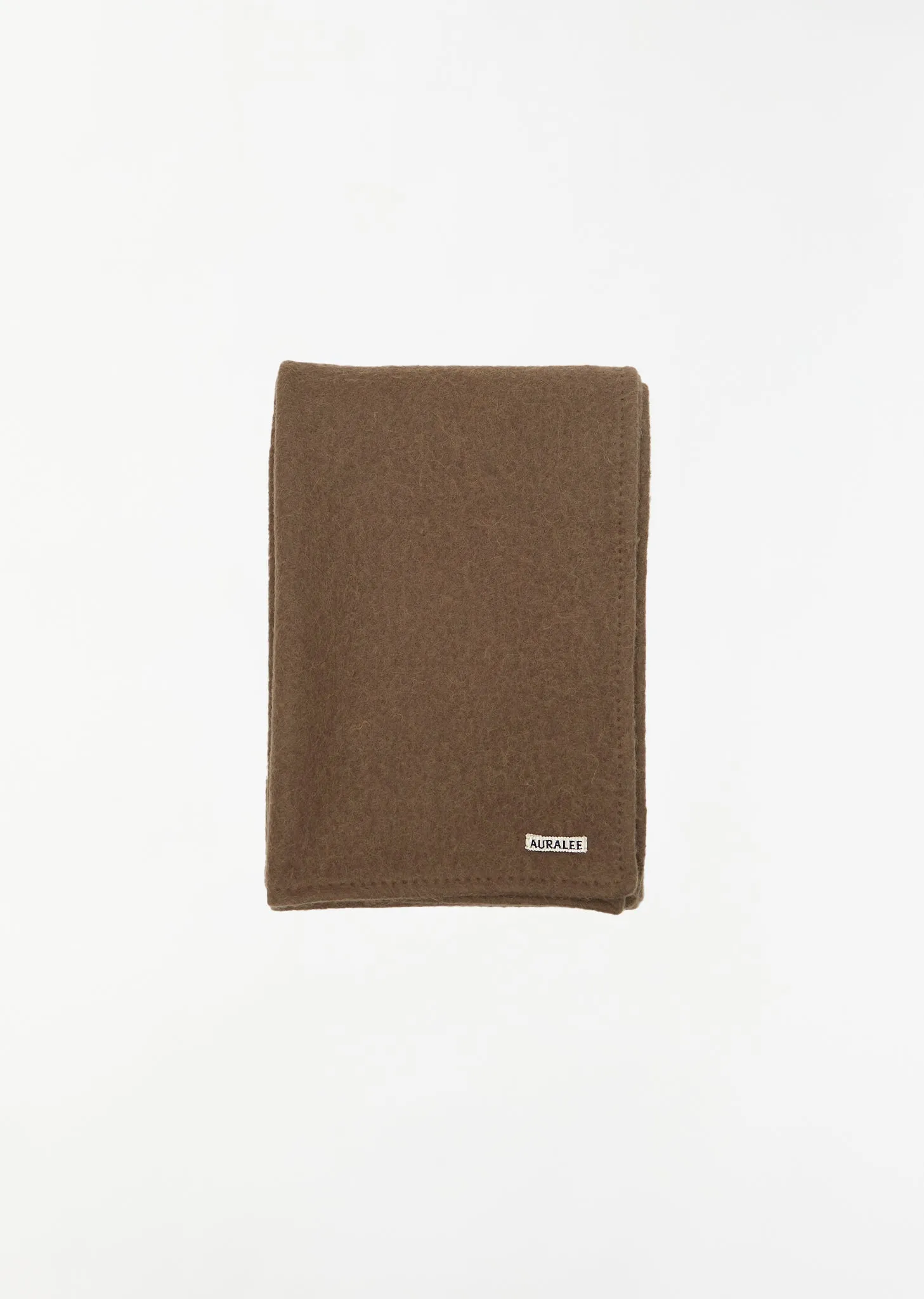 Brushed Alpaca Wool Melton Regular Stole — Dark Olive