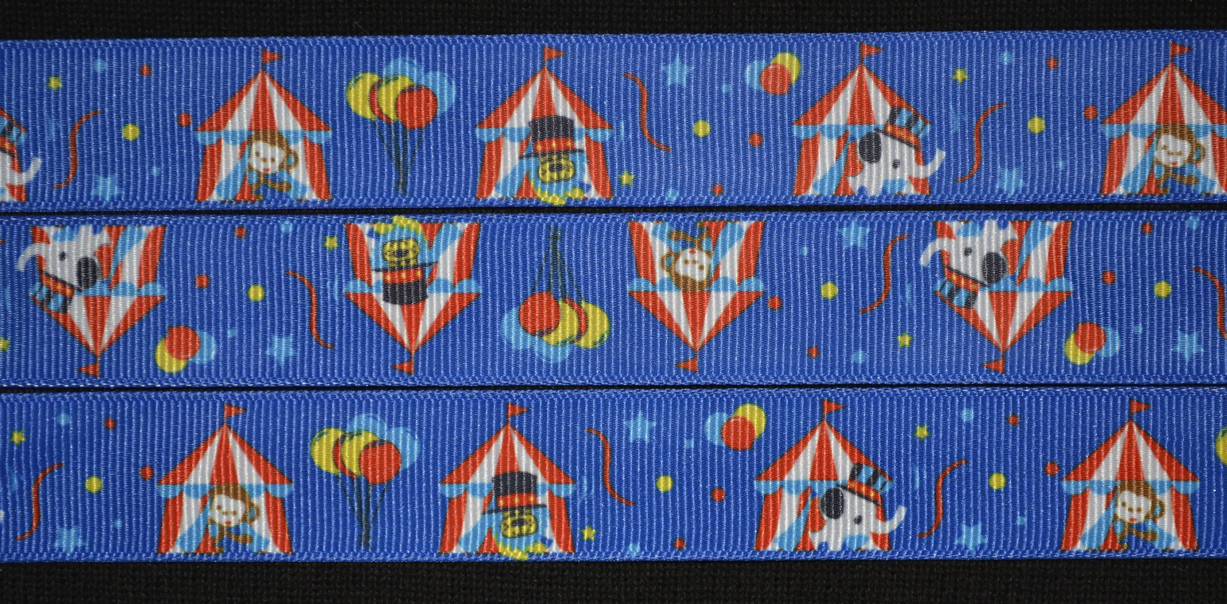 Circus Tents Ribbon - 7/8 inch Printed Grosgrain
