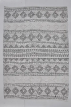 COURTYARD IVORY GREY INDOOR OUTDOOR FLOOR RUG