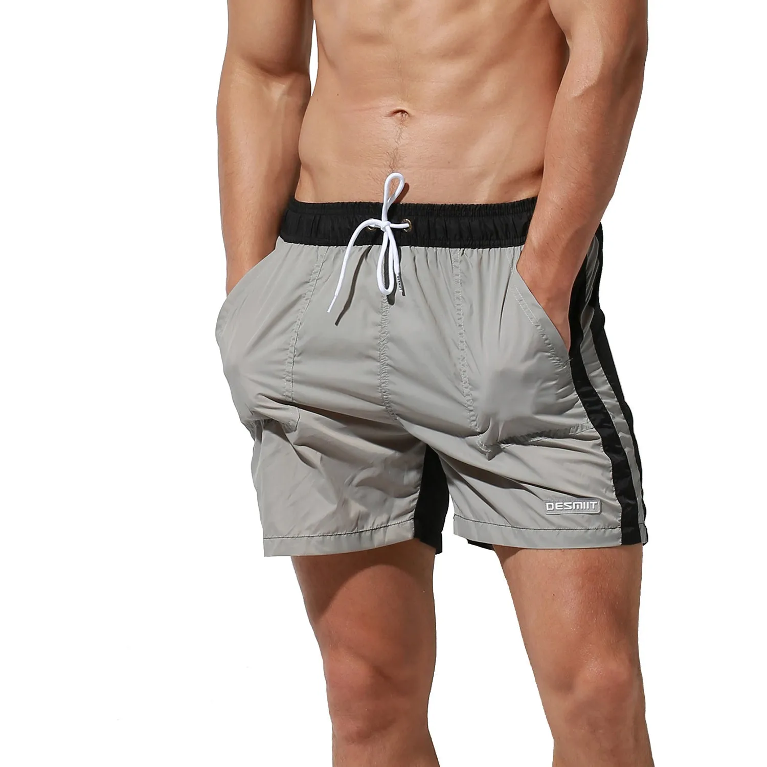 DESMIIT Men's Quick dry Board shorts Three-way loose shorts with inner for vacation swimming trunks Swimwear S7940