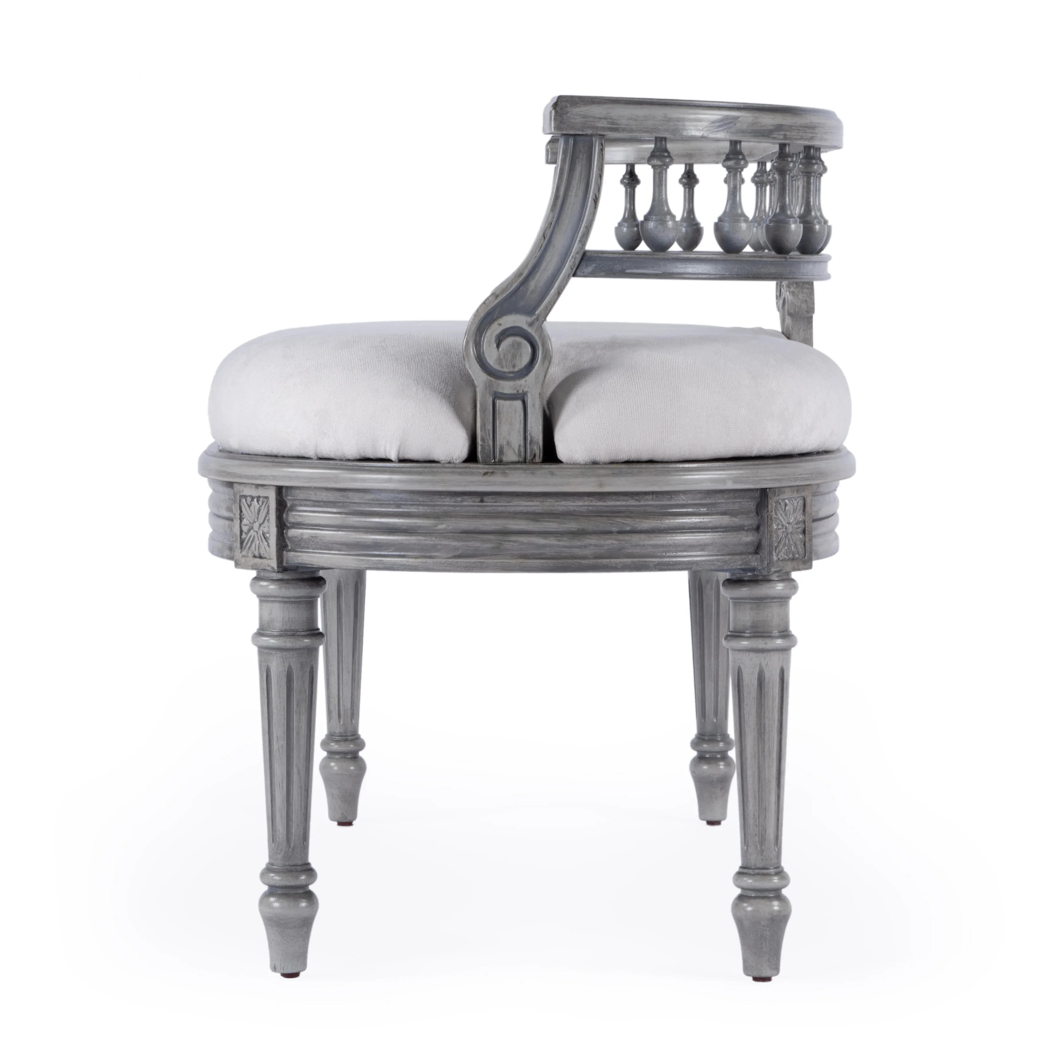 Hathaway 37" Upholstered Bench in Gray  2625418