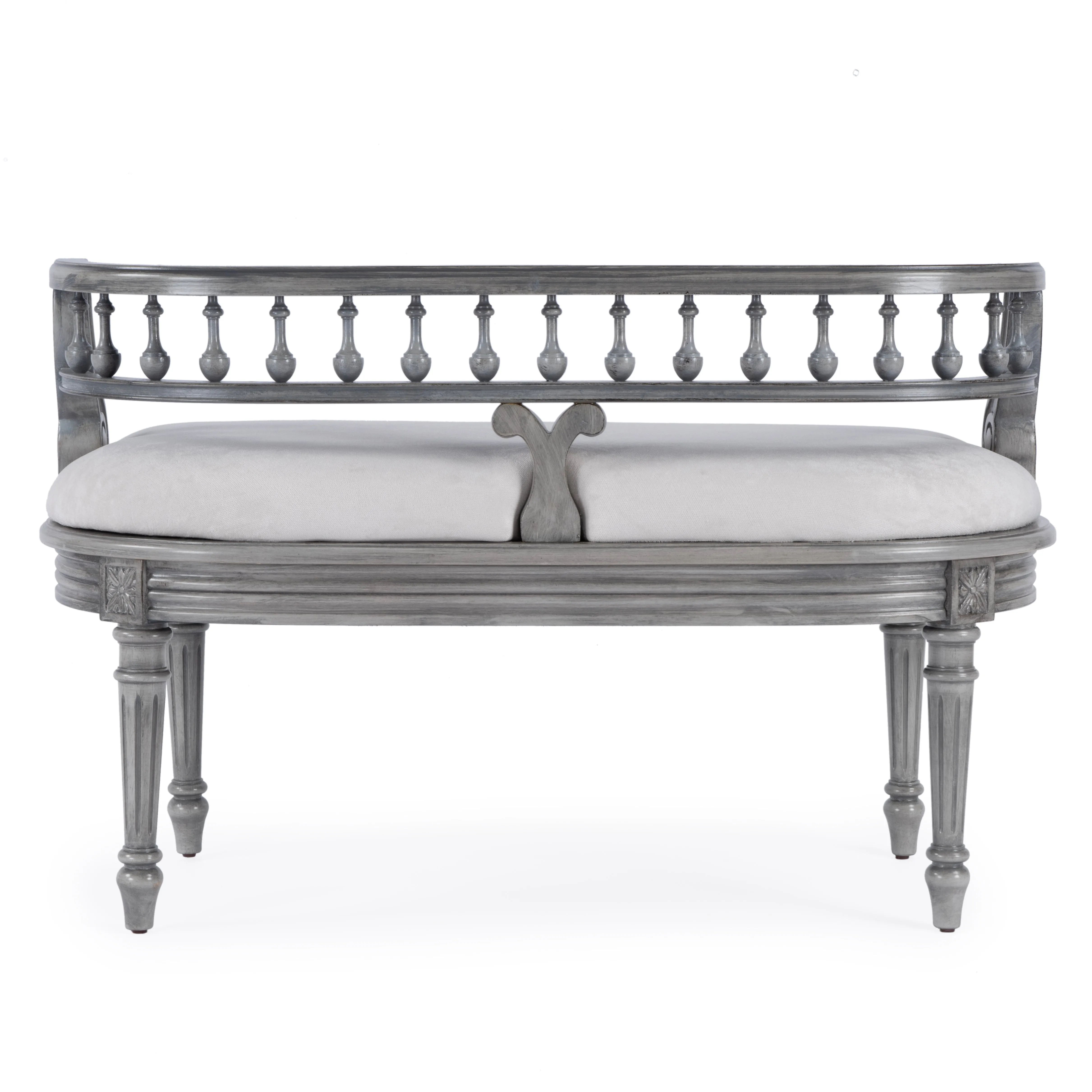 Hathaway 37" Upholstered Bench in Gray  2625418