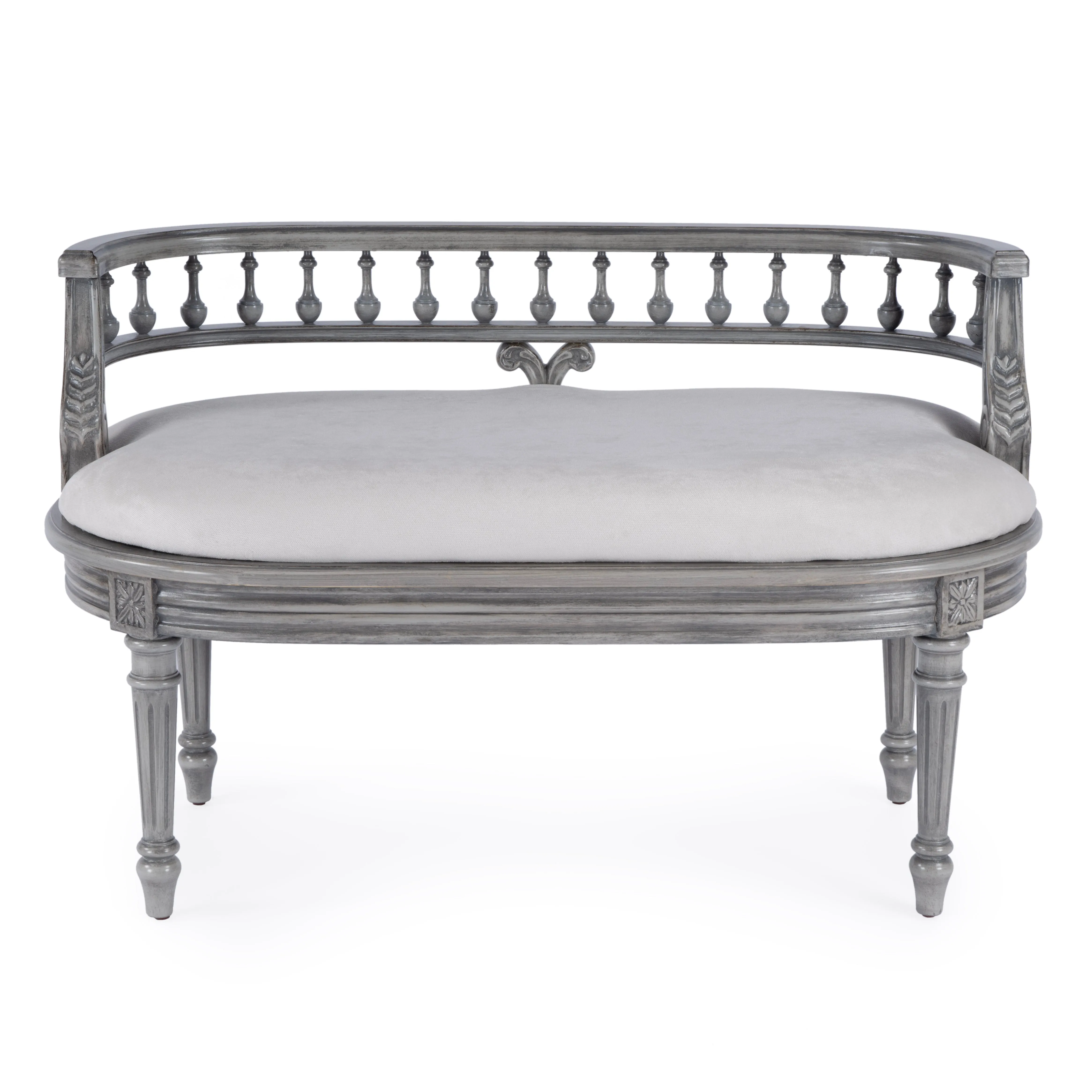 Hathaway 37" Upholstered Bench in Gray  2625418