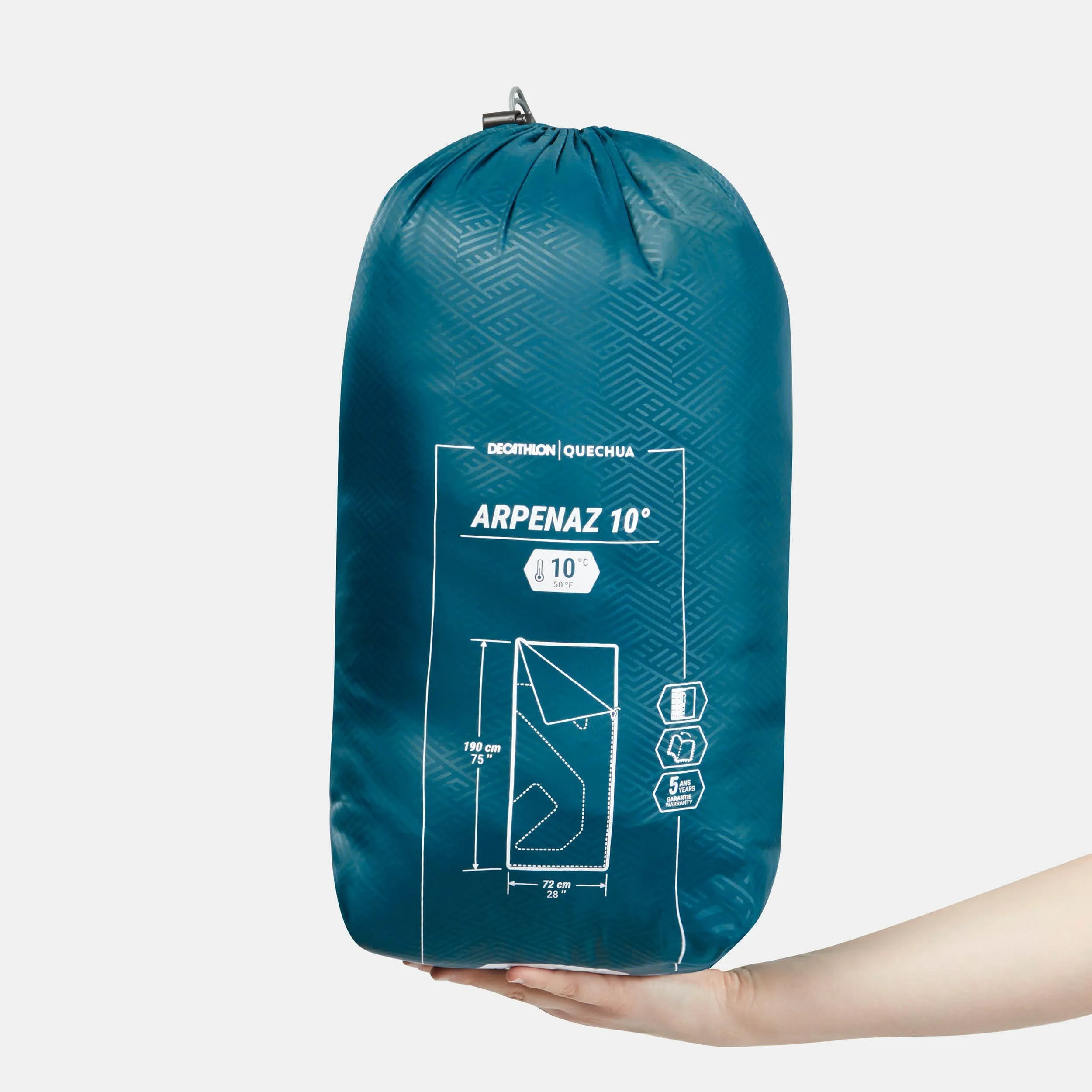 Hiking sleeping bag Quechua Arpenaz, turquoise