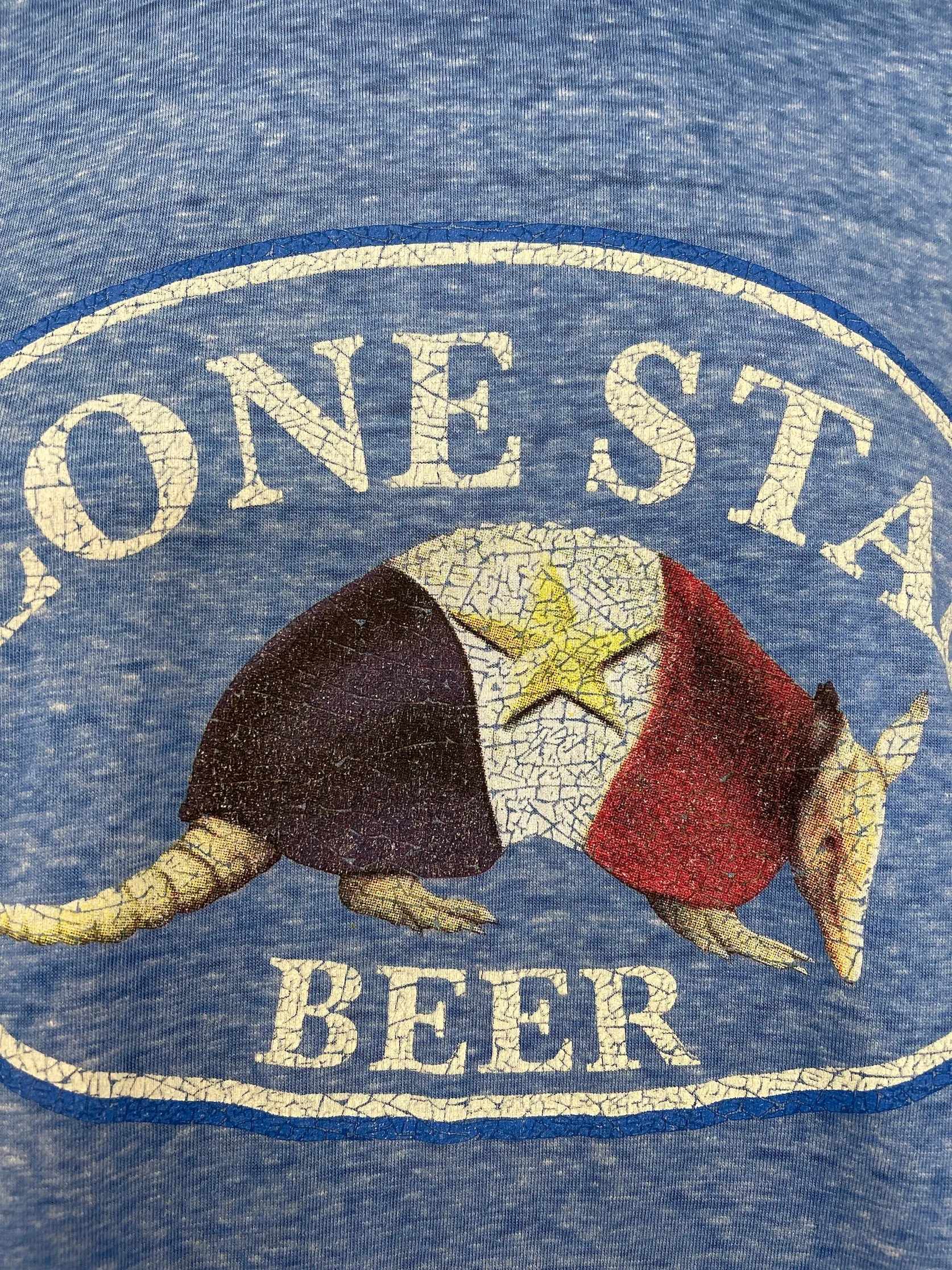 Lone Star Beer ARMADILLO LUXE Tee- Blue CLEARANCE