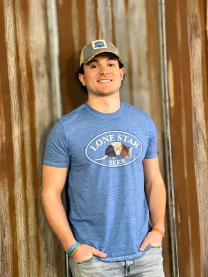 Lone Star Beer ARMADILLO LUXE Tee- Blue CLEARANCE