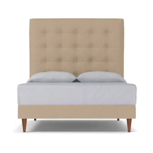 Palmer Upholstered Bed CAL KING in BEIGE - CLEARANCE