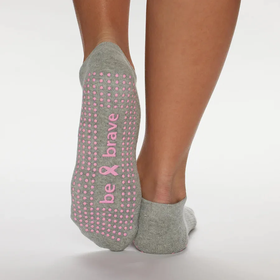 Sticky Be Socks BE BRAVE Grip Socks - Gray/Pink