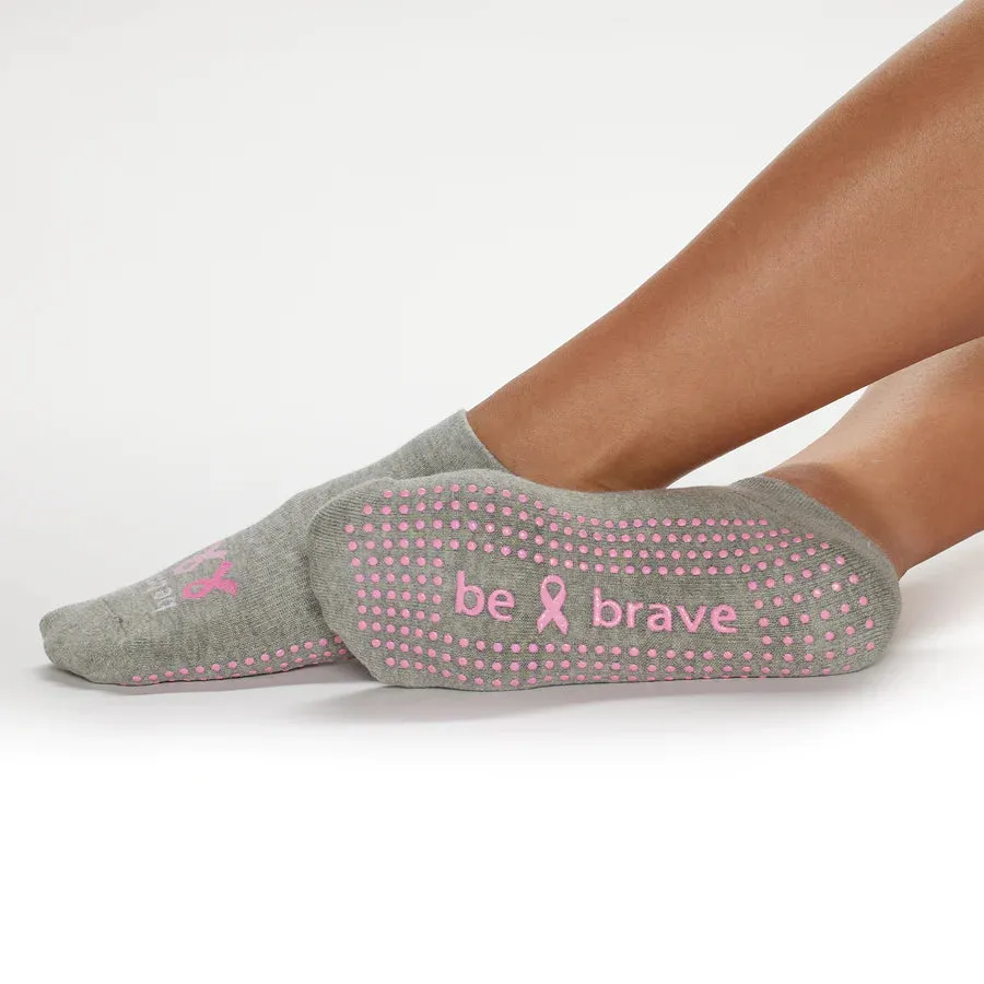 Sticky Be Socks BE BRAVE Grip Socks - Gray/Pink