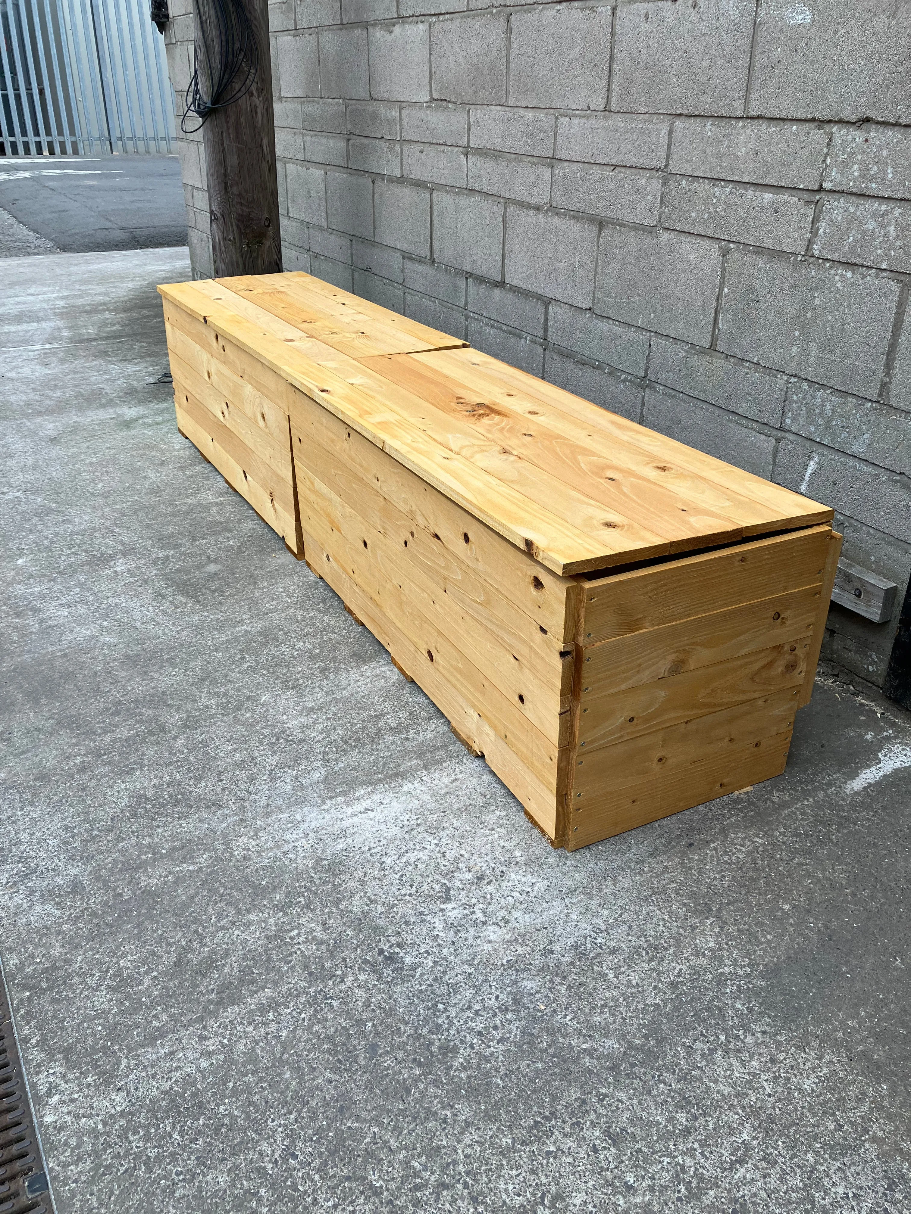 Two Solid Recycling Storage Benches Flat Pack